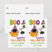 Postale Carte d'Halloween pour les enseignants de l'école  (Devant / Derrière)