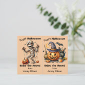 Postale Carte d'Halloween pour maman et Jack o' Lantern Pa (Debout devant)