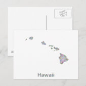 Postale Carte d'Hawaï (Devant / Derrière)