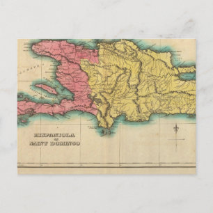 Postale Carte D'Hispaniola, Ou Saint-Domingue