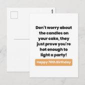 Postale Carte d'humour pour 70e anniversaire (Devant / Derrière)