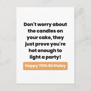 Postale Carte d'humour pour 70e anniversaire