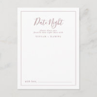 Carte d'idées minimaliste Rose Gold Date Night