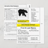 Postale Carte d'identité Asperger (Devant / Derrière)