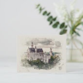 Postale Carte d'identité de Neuschwanstein (Debout devant)