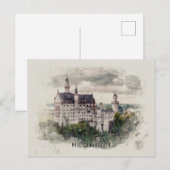 Postale Carte d'identité de Neuschwanstein (Devant / Derrière)