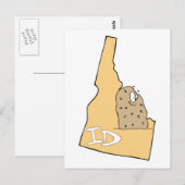 Postale Carte d'identité Idaho & Idaho Potato Spud Dessin (Devant / Derrière)