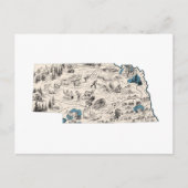 Postale Carte d'image Vintage du Nebraska Graphique d'état (Devant)