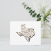 Postale Carte d'image Vintage Texas Antique State Chart (Debout devant)