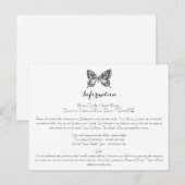Postale Carte d'information Mariage papillon classique (Devant / Derrière)