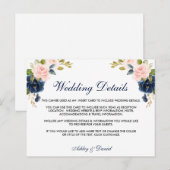 Postale Carte d'informations sur le Mariage rose bleu flou (Devant / Derrière)