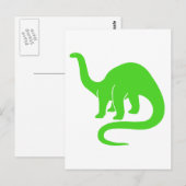 Postale Carte Dinosaure Vert clair (Devant / Derrière)