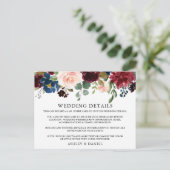 Postale Carte d'insertion de détails de mariage à l'aquare (Debout devant)