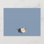 Postale Carte d'insertion de détails de mariage Dusty Blue (Dos)