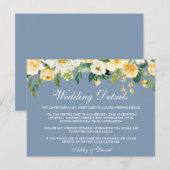 Postale Carte d'insertion de mariage en bleu poussiéreux e (Devant / Derrière)