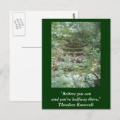 Postale Carte d'inspiration. Citation de Roosevelt (Devant / Derrière)