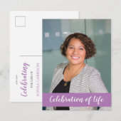 Postale Carte d'invitation au service funèbre avec photo d (Devant / Derrière)