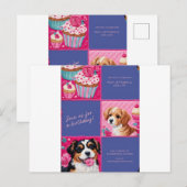 POSTALE CARTE D'INVITATION D'ANNIVERSAIRE (Devant / Derrière)