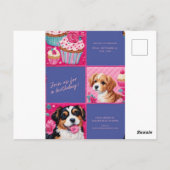 POSTALE CARTE D'INVITATION D'ANNIVERSAIRE (Dos)