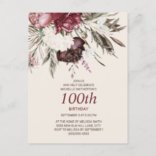 Postale Carte d'invitation d'anniversaire 100 ans Bourgogn