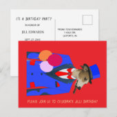 Postale Carte d'invitation d'anniversaire de Greyhound Des (Devant / Derrière)