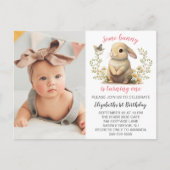 Postale Carte d'invitation d'anniversaire Photo Fille Lapi (Devant)