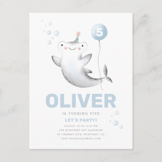 Postale Carte d'invitation d'anniversaire pour enfants Bab (Devant)