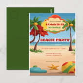 Postale Carte d'invitation d'anniversaire pour enfants Tro (Devant / Derrière)