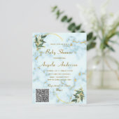 Postale Carte d'invitation de Baby shower de code QR en ma (Debout devant)