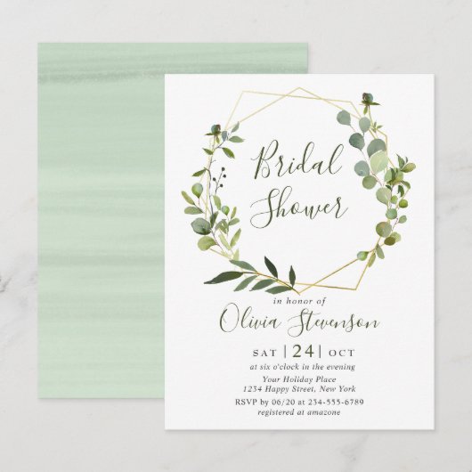 Postale Carte d'invitation de bapteme de mariage moderne E (Devant / Derrière)