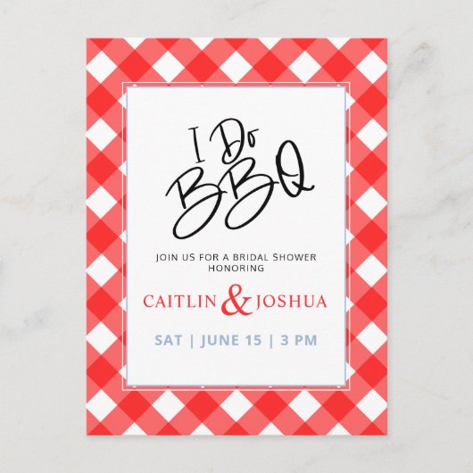 Postale Carte d'invitation de fête de douche de mariée BBQ (Devant)