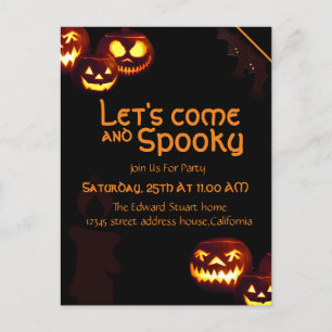 Postale Carte d'invitation de fête d'Halloween avec bougie