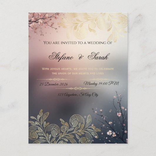 Postale Carte d'invitation de mariage (Devant)
