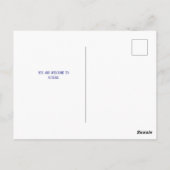 Postale Carte d'invitation de mariage bleu et blanc en sty (Dos)