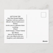 Postale Carte d'invitation de mariage de golf avec mariée (Dos)