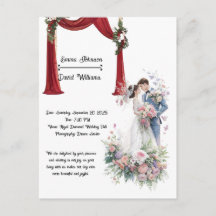 Carte d'invitation de mariage florale élégante – R