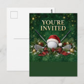 Postale Carte d'invitation de Noël de golf (Devant / Derrière)