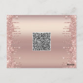 Postale Carte d'invitation du Rose Gold Baby shower QR Cod (Dos)