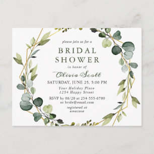 Postale Carte d'invitation Eucalyptus nuptiale moderne
