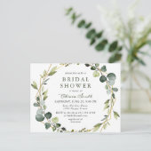 Postale Carte d'invitation Eucalyptus nuptiale moderne (Debout devant)