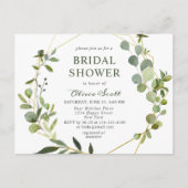 Postale Carte d'invitation Eucalyptus nuptiale moderne (Devant)