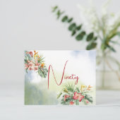 Postale Carte d'invitation florale tropicale pour 90e anni (Debout devant)