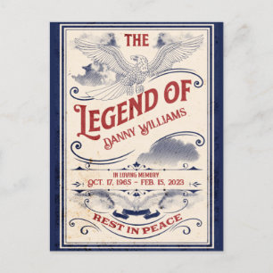 Postale Carte d'invitation funéraire pour mémorial patriot