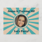 Postale Carte d'invitation personnalisée pour une fête d'a (Devant)