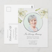 Postale Carte d'invitation photo de lys pour célébration d (Devant / Derrière)