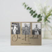 Postale Carte d'invitation photo pour le 100e anniversaire (Debout devant)