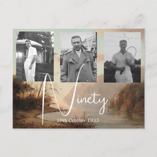 Postale Carte d'invitation photo tropicale pour 90e annive (Devant)