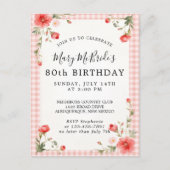 Postale Carte d'invitation pour 80e anniversaire (Devant)