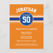 Postale Carte d'invitation pour fête d'anniversaire Orange (Devant)