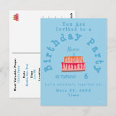 Postale Carte d'invitation pour l'anniversaire d'un garçon (Devant / Derrière)